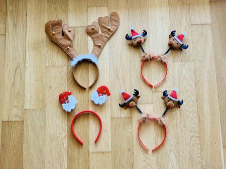 Weihnachts-Stirnband Set: Rentier, Samichlaus etc. - neu!