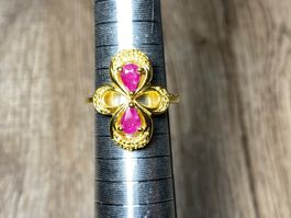 Rubin Ring 💎✨ 925 Silber vergoldet RB81