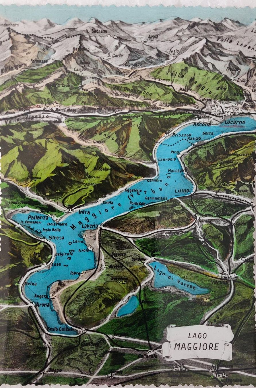 Ansichtskarten: LAGO  MAGGIORE – Gebraucht aus Delémont von Domdom1