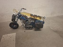 Motorrad Modell mit Flasche Dekoartikel Metall blau