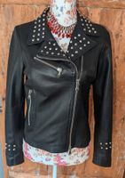 AMON Lederjacke Damen Gr. 38-40 mit Nieten Schwarz megaweich