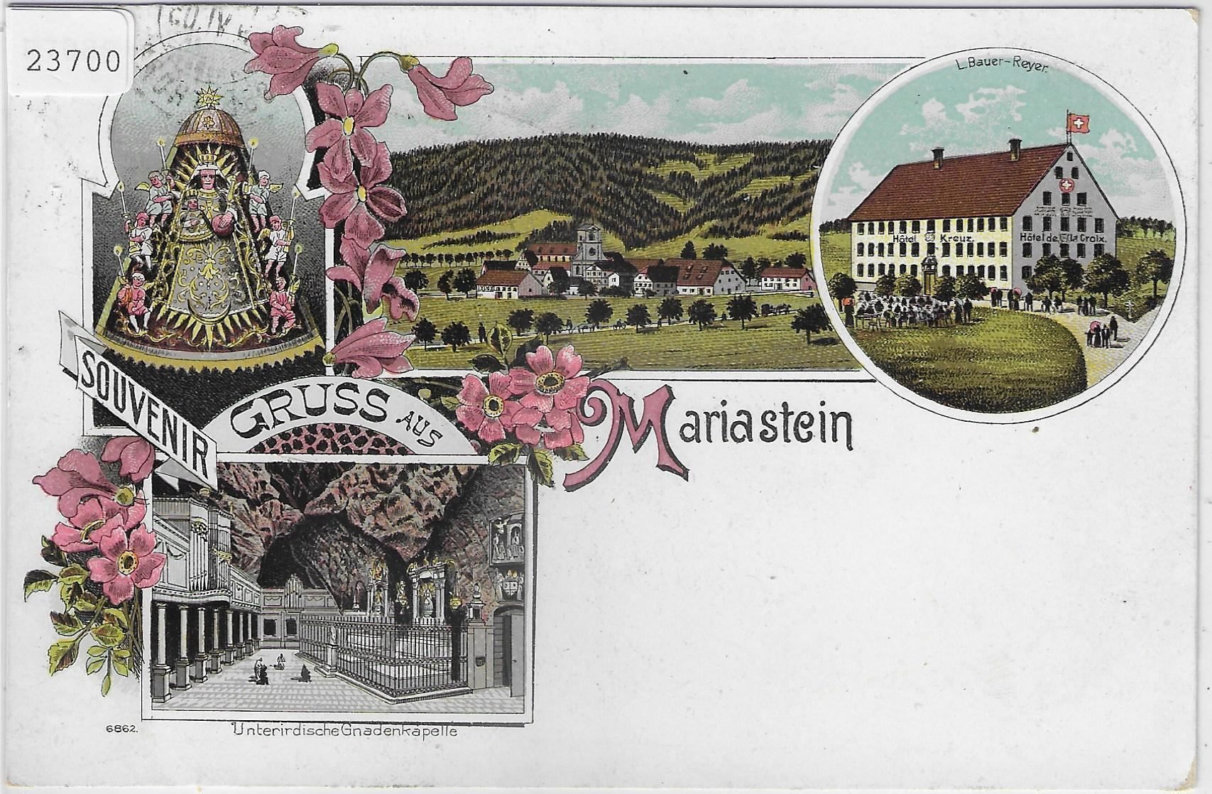 Ansichtskarten: Souvenir Gruss aus Mariastein - Litho – Antik aus Ettingen von Kartenplanet