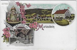 Souvenir Gruss aus Mariastein - Litho