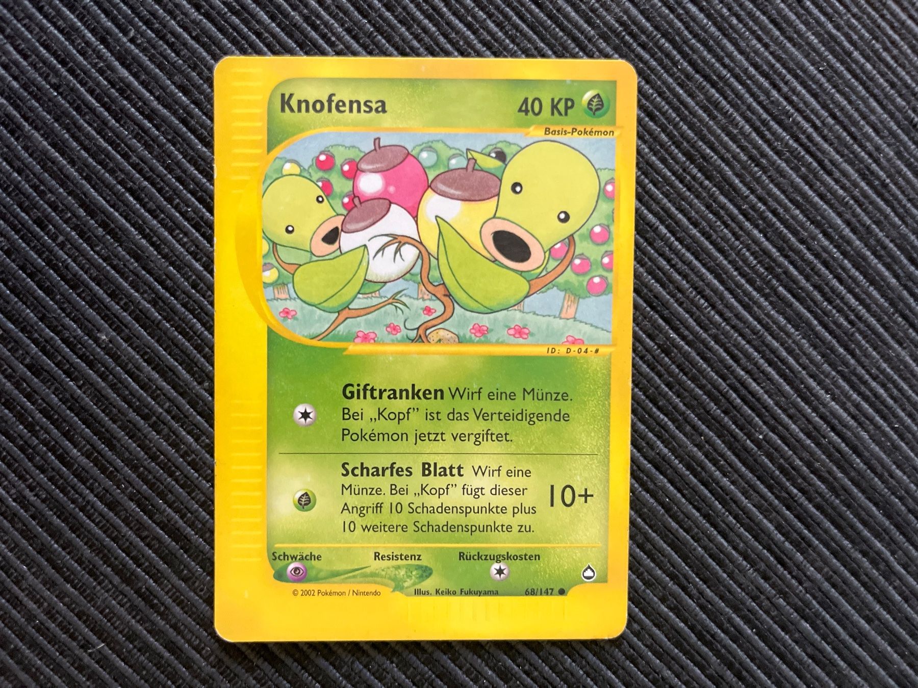 Pokémon Carte collezionabili: Pokemon Knofensa non Holo Aquapolis deutsch – Usato da Wabern venduto da Collectfun