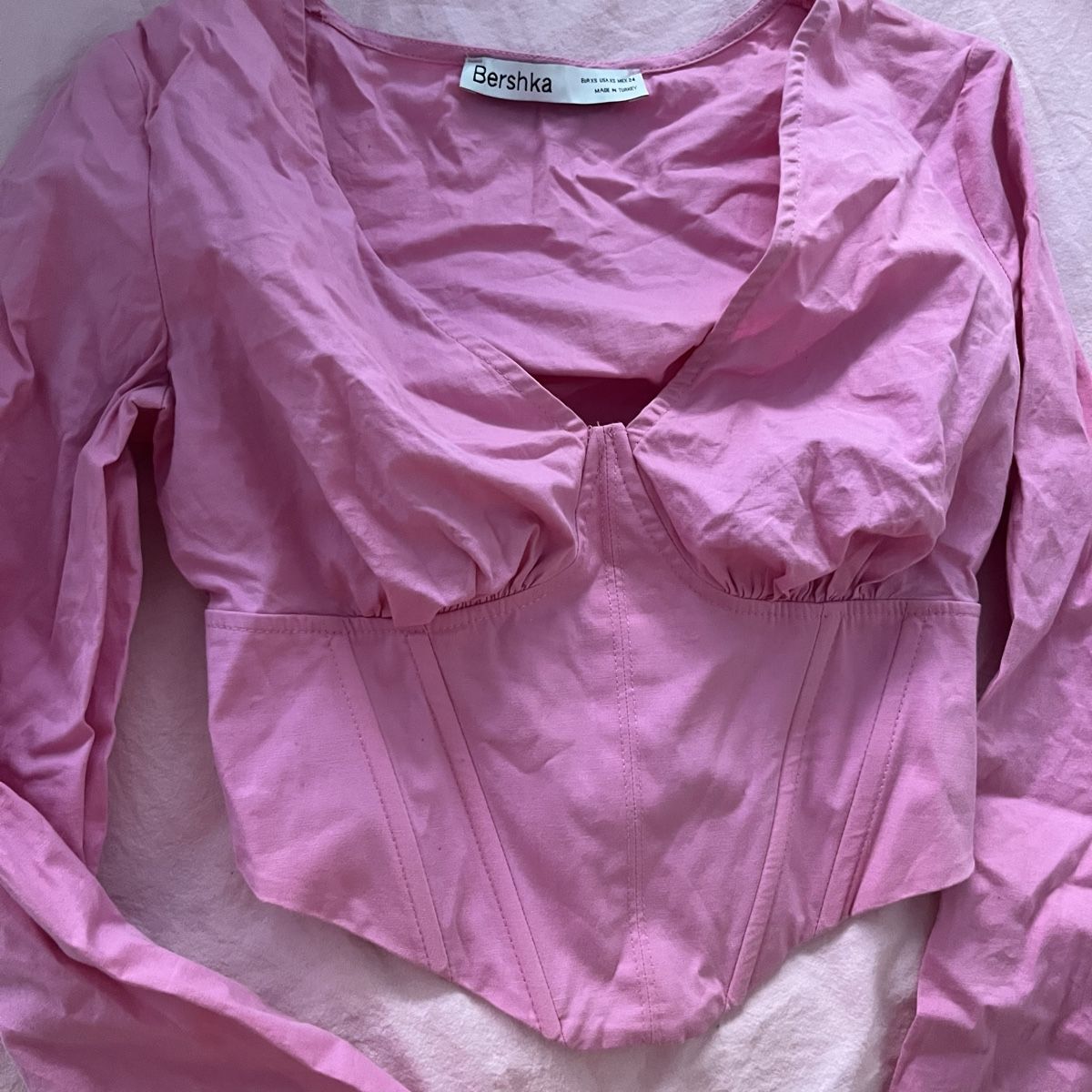 Bershka Camicette: Haut rose effet corset – Usato da Le Grand-Saconnex venduto da Koko.hime_