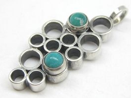 Vintage Anhänger Silber 835 Modernist mit Türkis