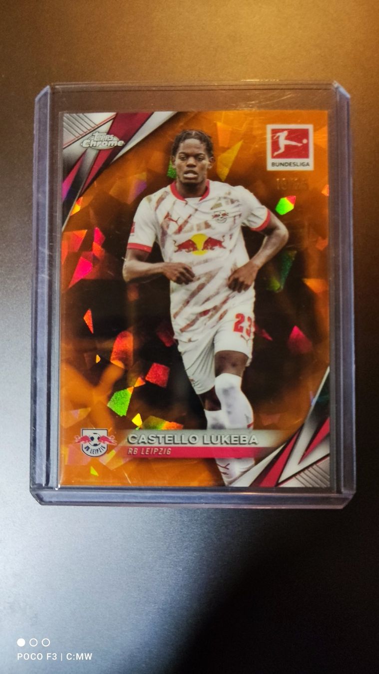 Topps Sammelbilder & Trading cards: Topps Chrome BL Castello Lukeba /25 Orange Crack Ice – Gebraucht aus St. Gallen von RudyundFloydCards