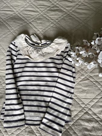 Langarmshirt Next gestreift mit Kragen Grösse 104 cm