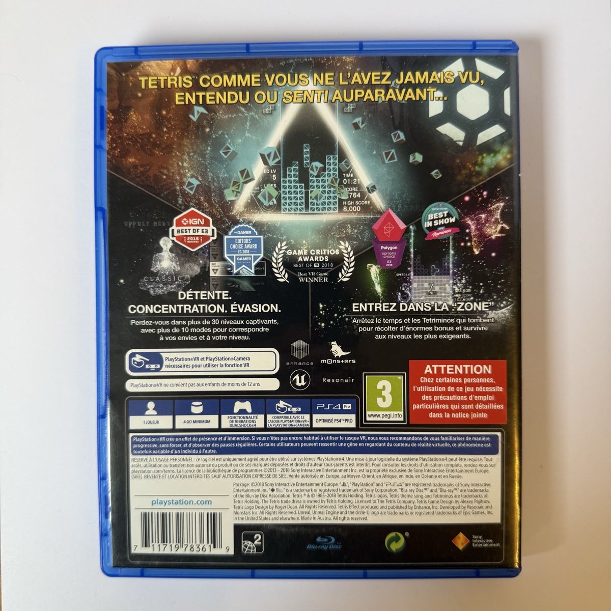 Sony Jeux: Tetris Effect PS4 game Playstation VR compatible – D'occasion à Vésenaz par RMShop 1