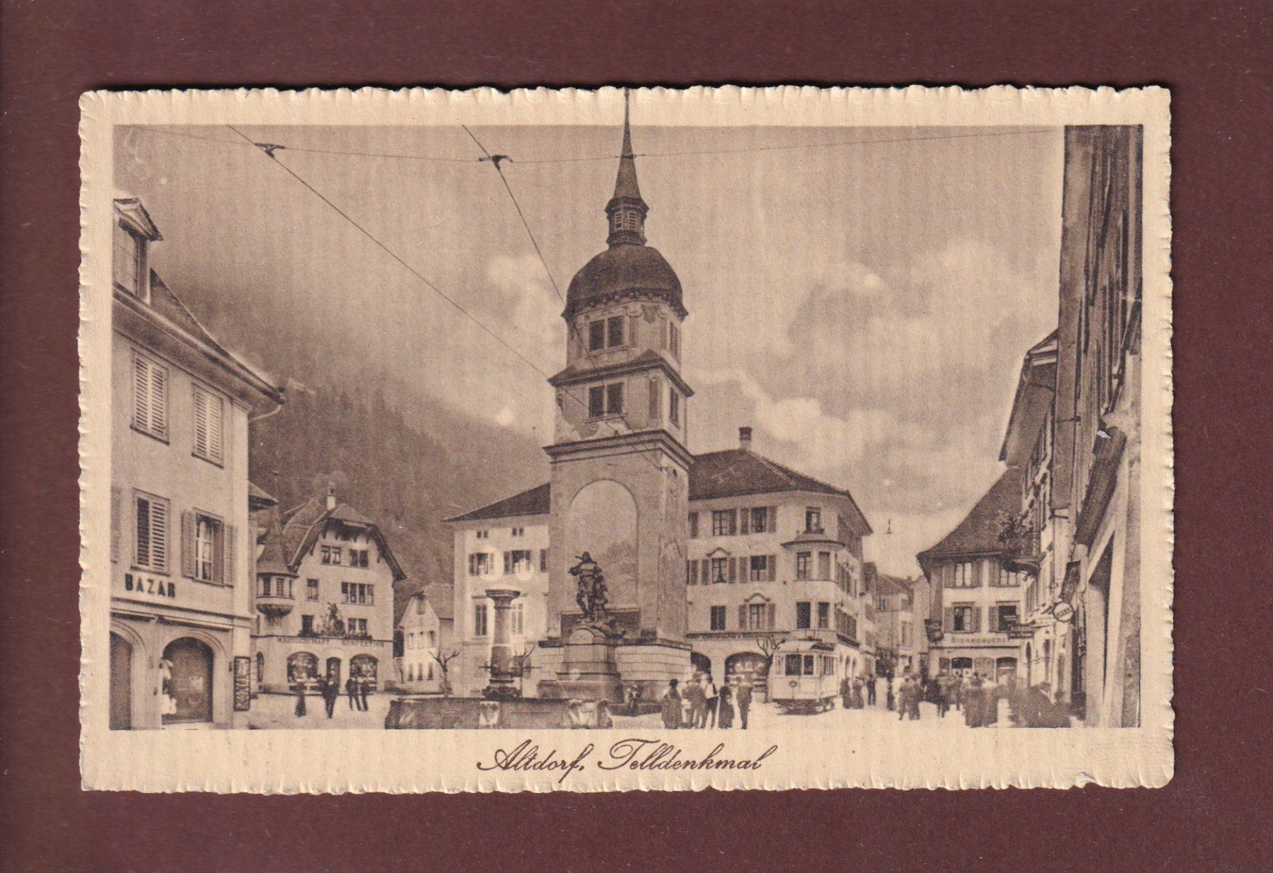 Cartoline postali: ALTDORF - Telldenkmal - Tram – Usato da Pully venduto da nicecards