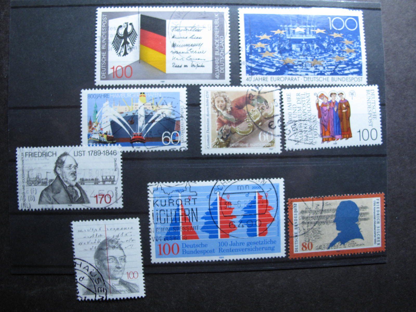Alle Briefmarken: BRD 1989 Hamburger Hafen / Freidrich List gest – Gebraucht aus Wil SG von fva01
