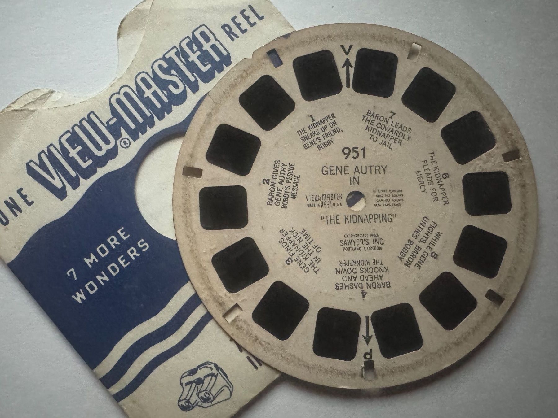View-master Giocattoli: View-Master 3D: Nr. 951 GENE AUTRY IN "THE KIDNAPPING" – Usato da Tegerfelden venduto da siebenmacky 2