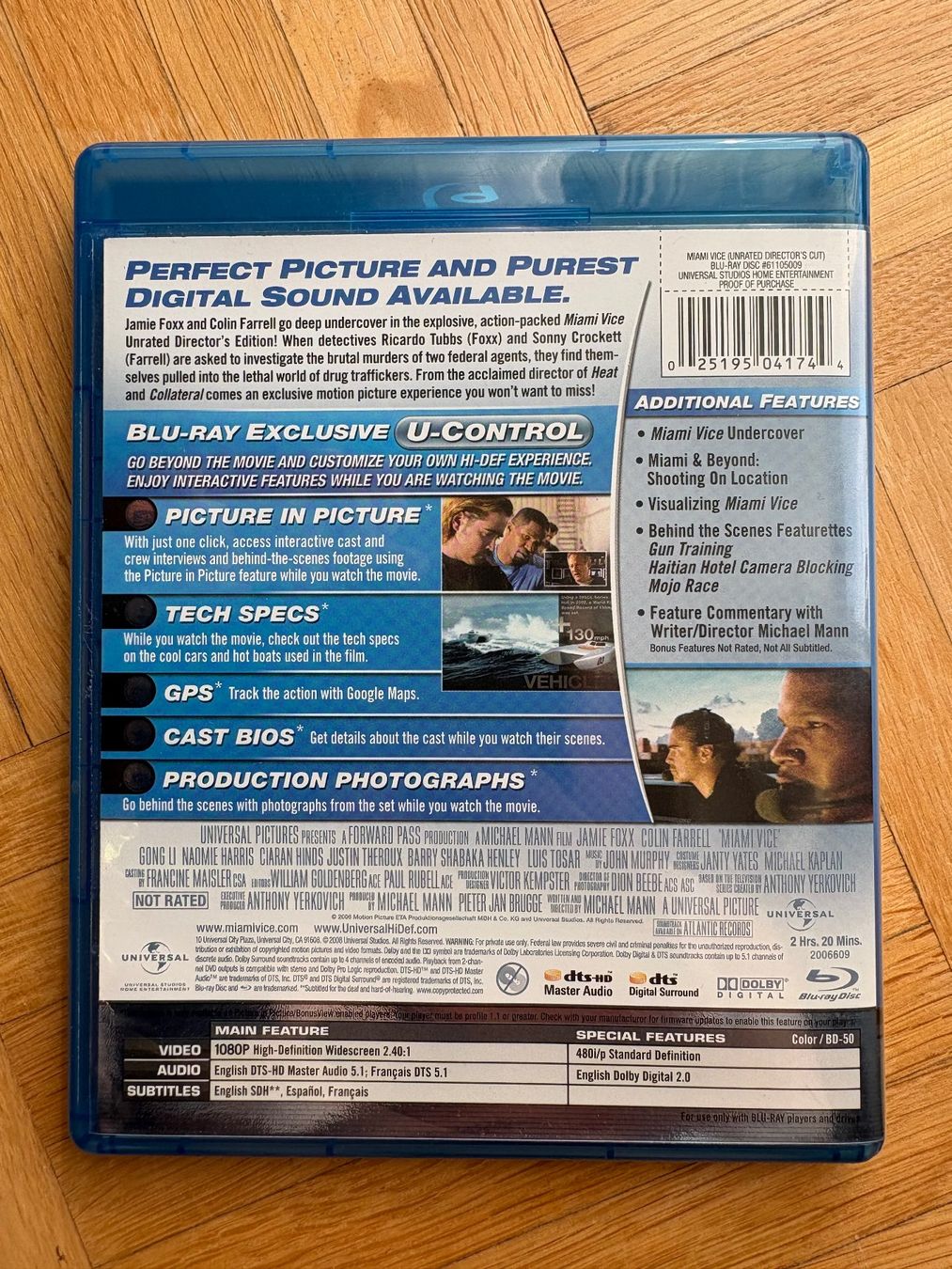 Tutti i DVDs: Miami Vice - Unrated Director's Cut - Blu-ray – Nuovo (secondo la descrizione) da Zürich venduto da Malcom 2