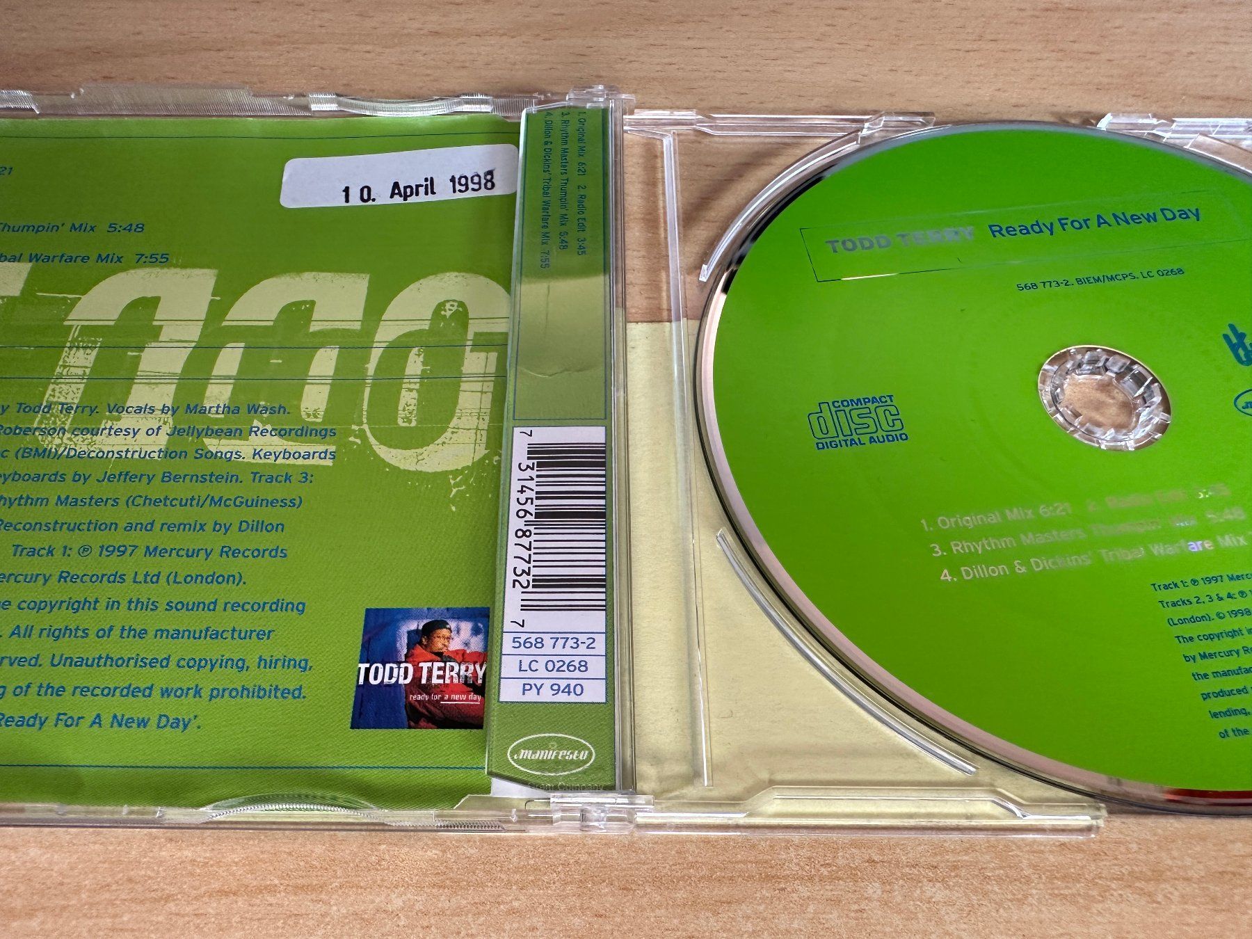 CD: Todd Terry – Ready For A New Day - Maxi  Single CD – Usato da Rikon im Tösstal venduto da Alpenmutz 1