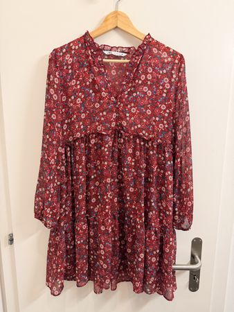 Zara Dress floral print red size S new condition