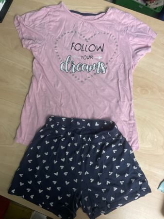 Schlafanzug kurz Gr. 140 "Follow Your Dreams"rosa/blau 💖