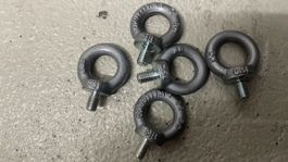 5 Ringschrauben M8 Stahl verzinkt neu new