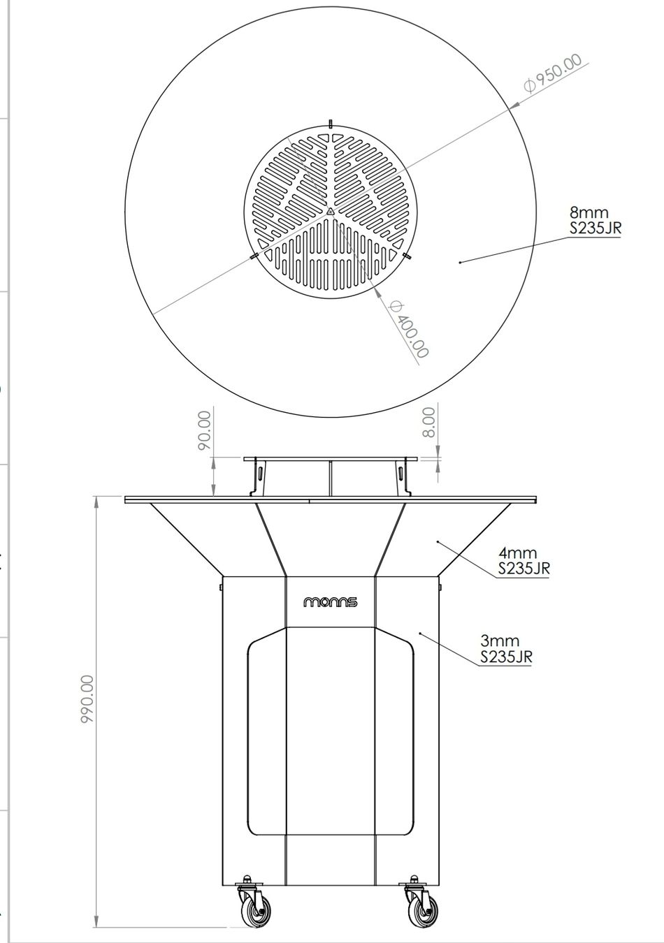 Bracieri: Design Gartengrill "Steinbock" Feuerplatte / Feuerschale – Nuovo e nell'imballaggio originale da Chur venduto da rest-posten-24 5
