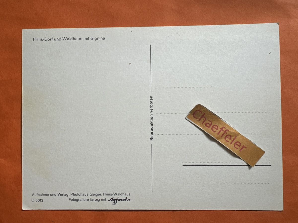 Cartoline postali: Flims-Dorf  und Wildhaus mit Signina. – Usato da Zürich venduto da Chaeffeler 1