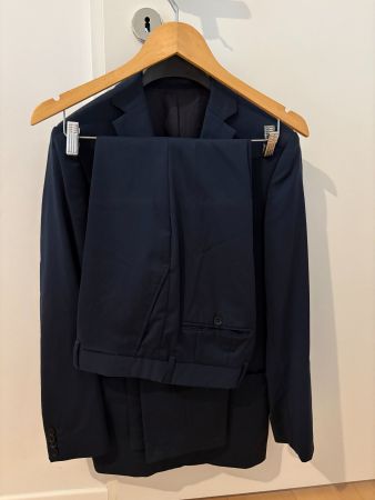 Costume Bleu Nuit Tissu Lanificio Cerruti