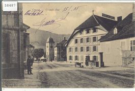 Couvet - Grand Rue - Hotel de l'Aigle - animee