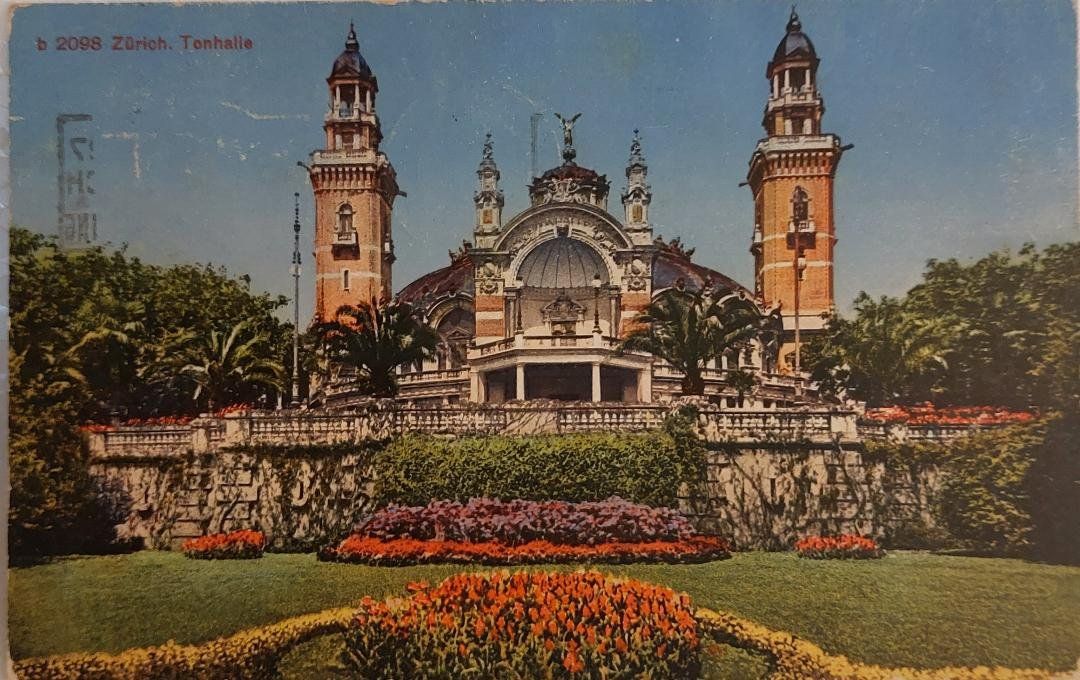 Cartoline postali: ZÜRICH  -  Tonhalle - 1927 – Usato da Delémont venduto da Domdom1