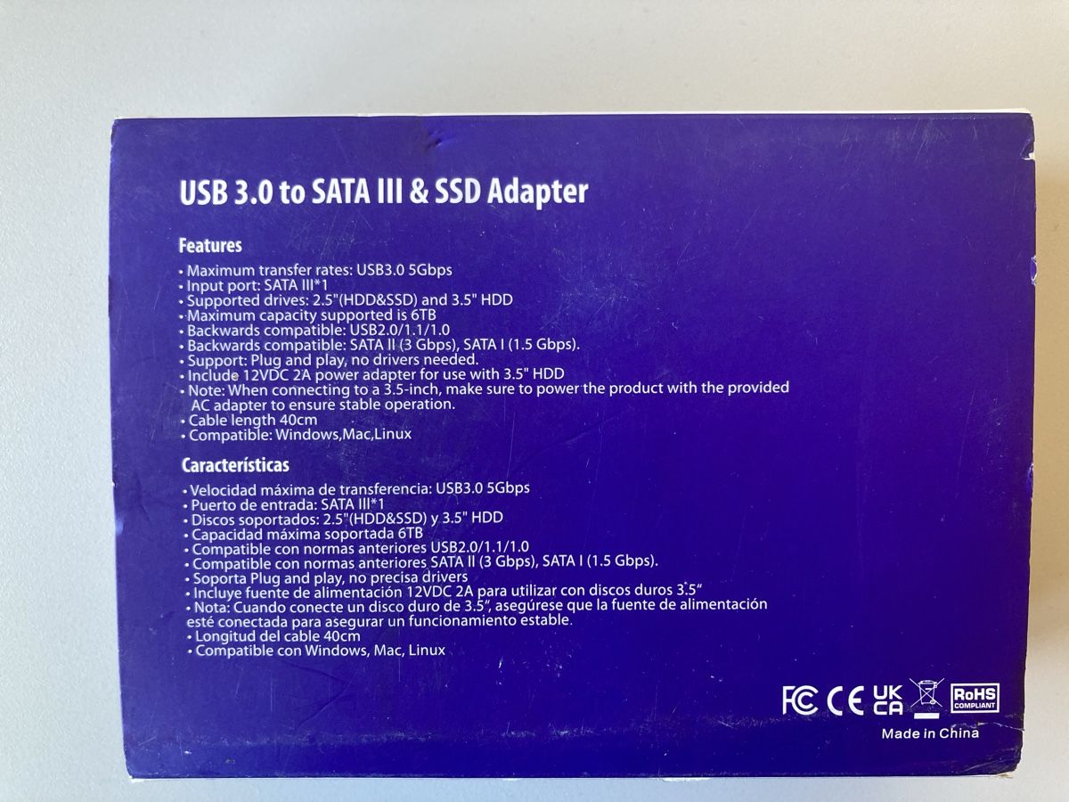 Unità & Adattatore: USB 3.0 to SATA III & SSD Adapter – Usato da Lausanne venduto da InAnYan 1