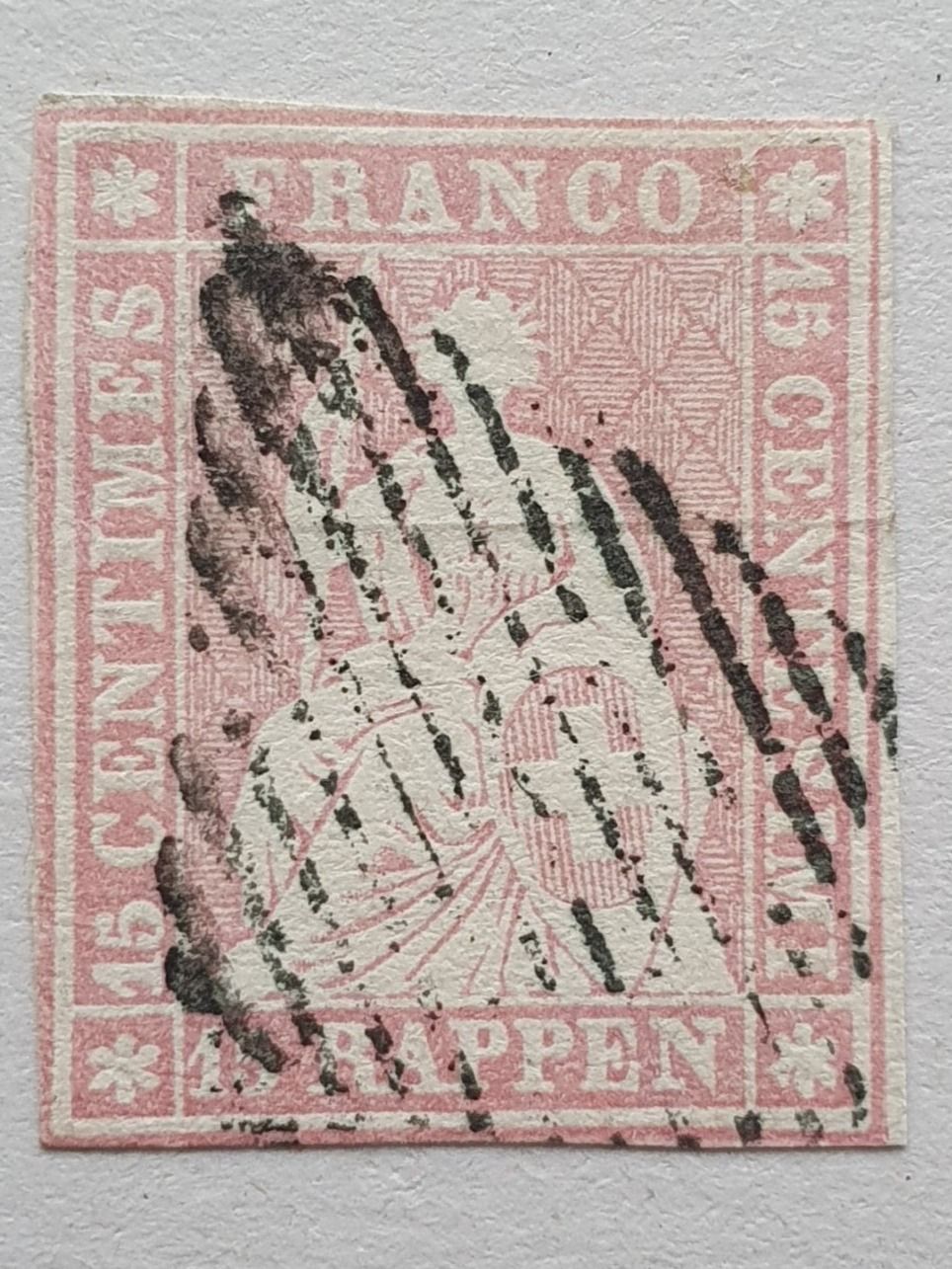 Tutti i francobolli: Strubel 24B Kat. 140.- mit Befund – Usato da Balgach venduto da SIMEON27