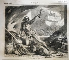 Holzstich 1862 - Simris Untergang, Bibel
