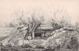 WK I - Geschützeinschnitt von vorne, Skizze K. Freytag, 1915