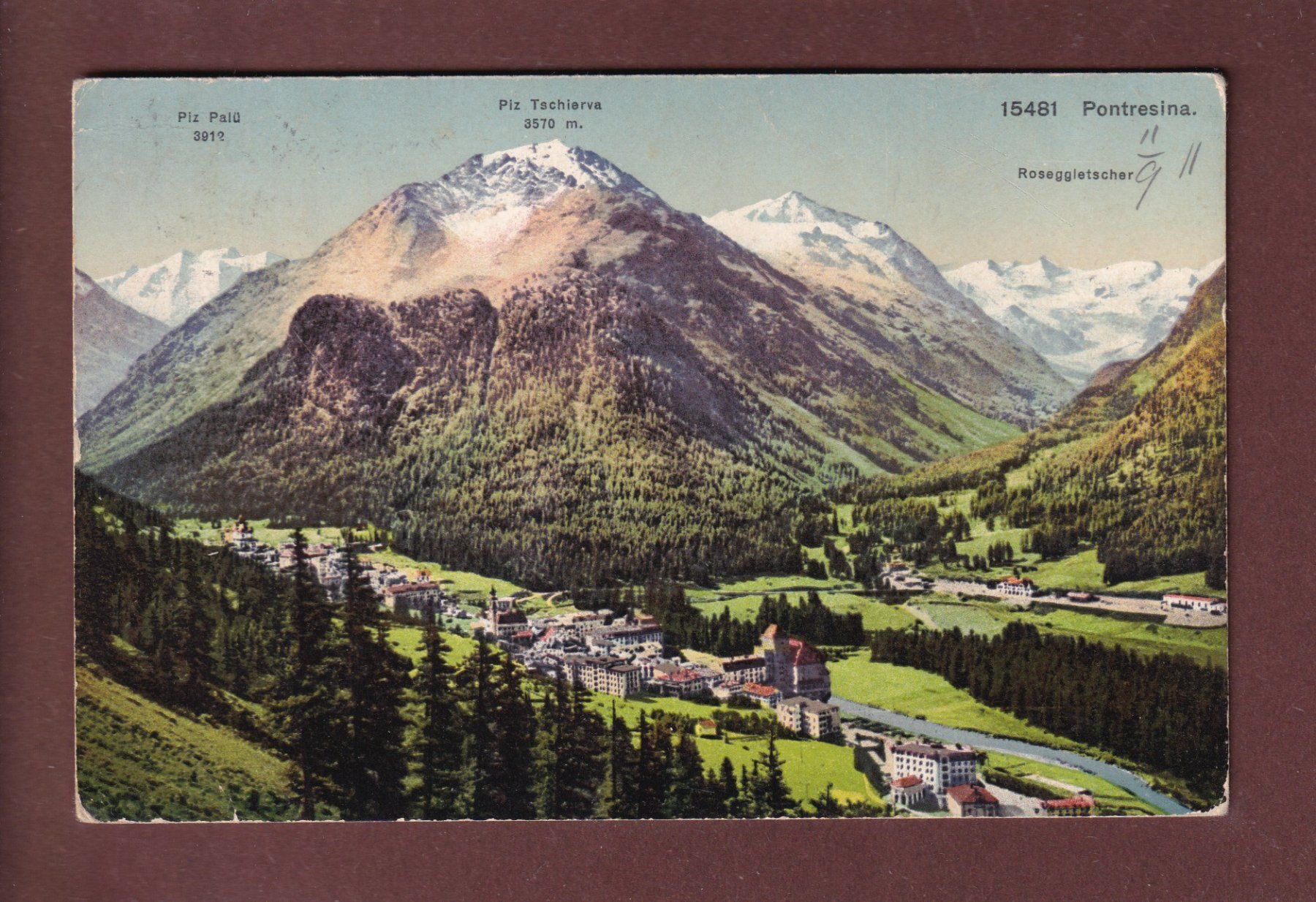 Cartoline postali: PONTRESINA - 1911 – Usato da Pully venduto da nicecards