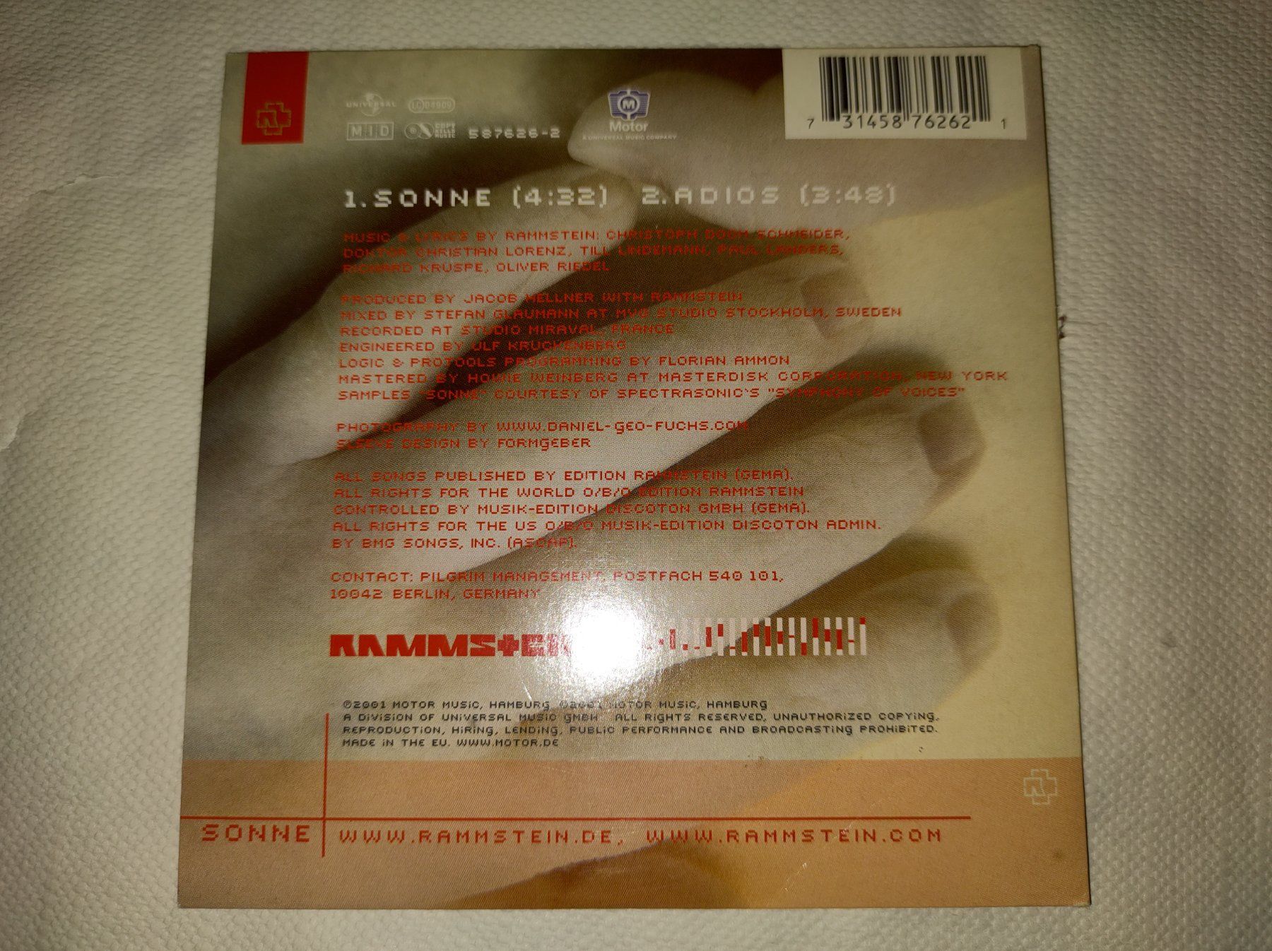 CDs: RAMMSTEIN SONNE SINGLE CD ** MOTOR 2 TRACK VERSION ** – Gebraucht aus Lupfig von Womewome 1