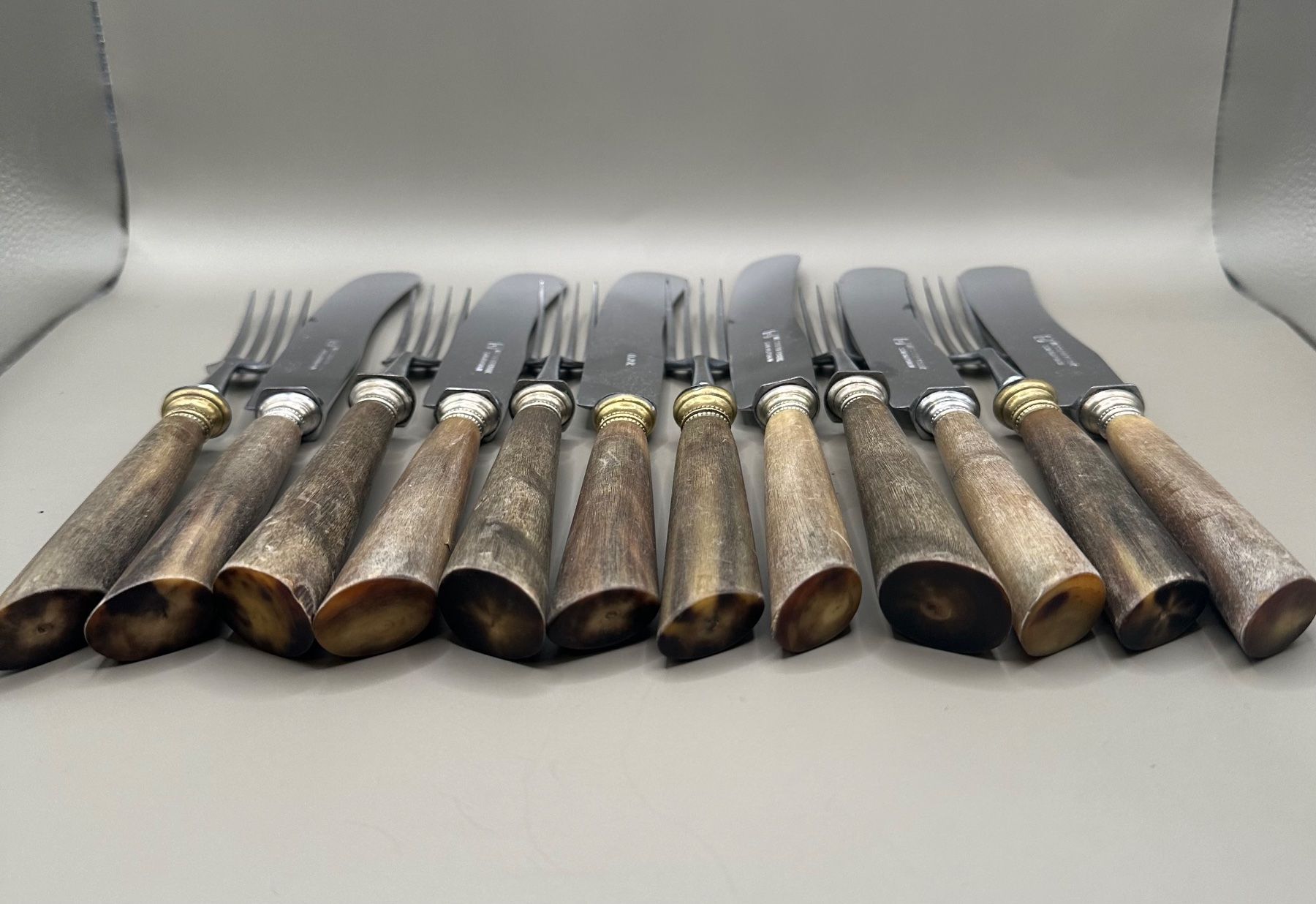 Set di posate: Antikes Hornbesteck 12tlg Messerfabrik Solothurn – Usato da Rorschach venduto da aoteaora 3