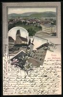 Mellingen, Strassenpartie, Kirche und Or
