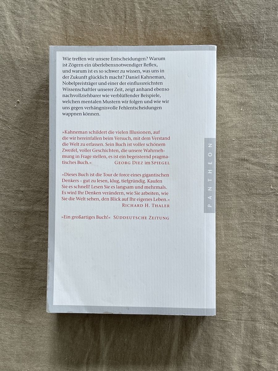 Libri: Schnelles Denken, langsames Denken - Daniel Kahneman – Usato da Hirzel venduto da carta9 1