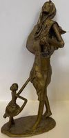 Grosse Alte Afrikanische Bronze Skulptur