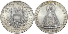 5 Schilling 1935, Madonna von Mariazell