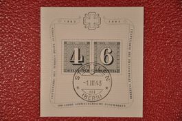 1943 Block W14 gestempelt Stettlen