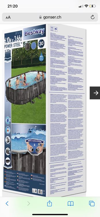 Bestway Power Steel Pool 610 cm x 366 cm x 122cm Neu | Kaufen auf Ricardo