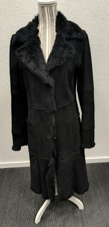Damen Leder-/Fellmantel Kaninchen