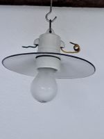 Lampe Deckenlampe Keramik Weiss Rand Schwarz E27 Pendelleuch
