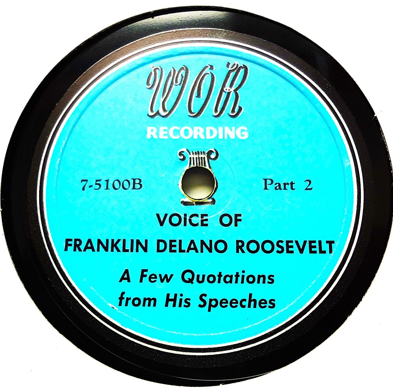 Schallplatten: Franklin D. Roosevelt, historische Schellackplatte – Gebraucht aus Hemishofen von Phonomandy 1