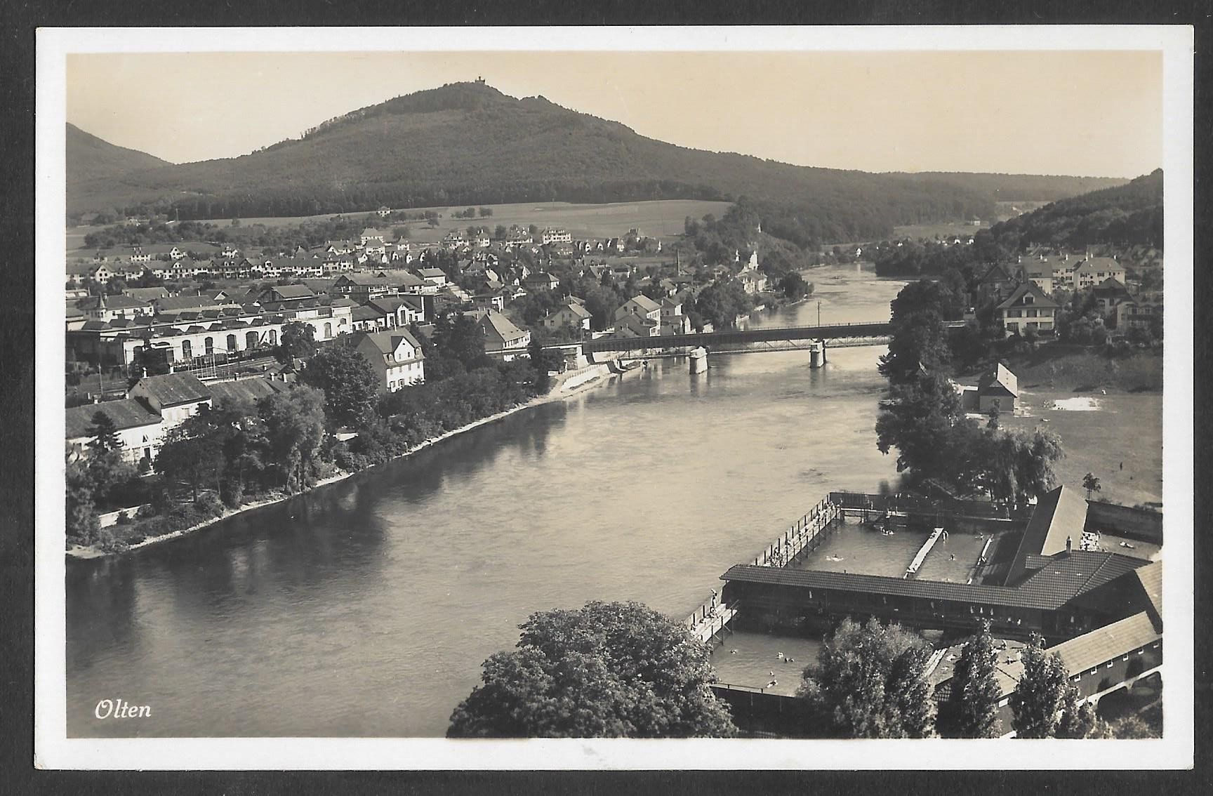 Cartoline postali: Olten Teilansicht mit Badanstalt – Usato da Olten venduto da clotaldi