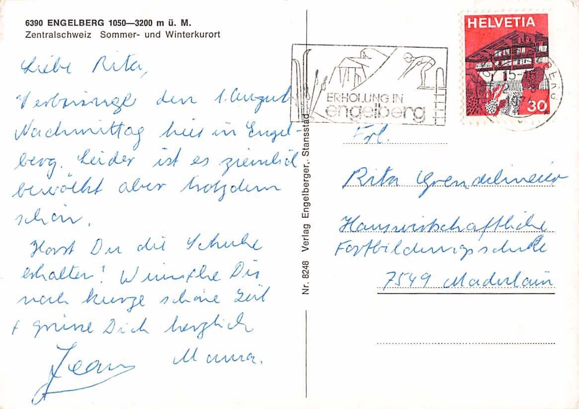 Ansichtskarten: 4x Gruss aus ENGELBERG - ORTSGESCHICHTE – Gebraucht aus Winterthur von SchatzchischtliWinti 5