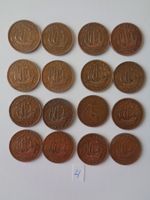 16 Münzen England Half Penny - Bronze 1930 – 1967