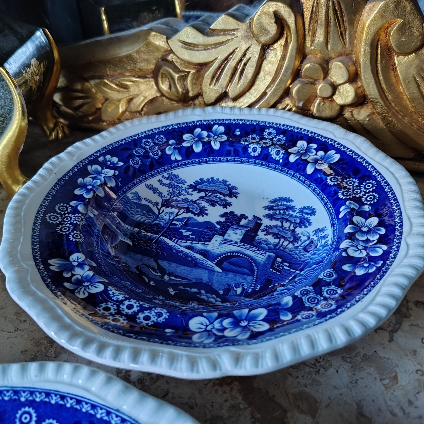 Spode Piatti: Spodes Tower Blue, X5 Suppenteller, Durchmesser 23.5cm – Usato da Dietikon venduto da aberdeen30 5