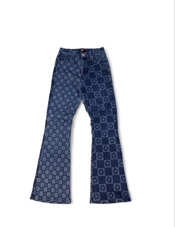 Jaded London Jeans W26 flared denim checkered flower print