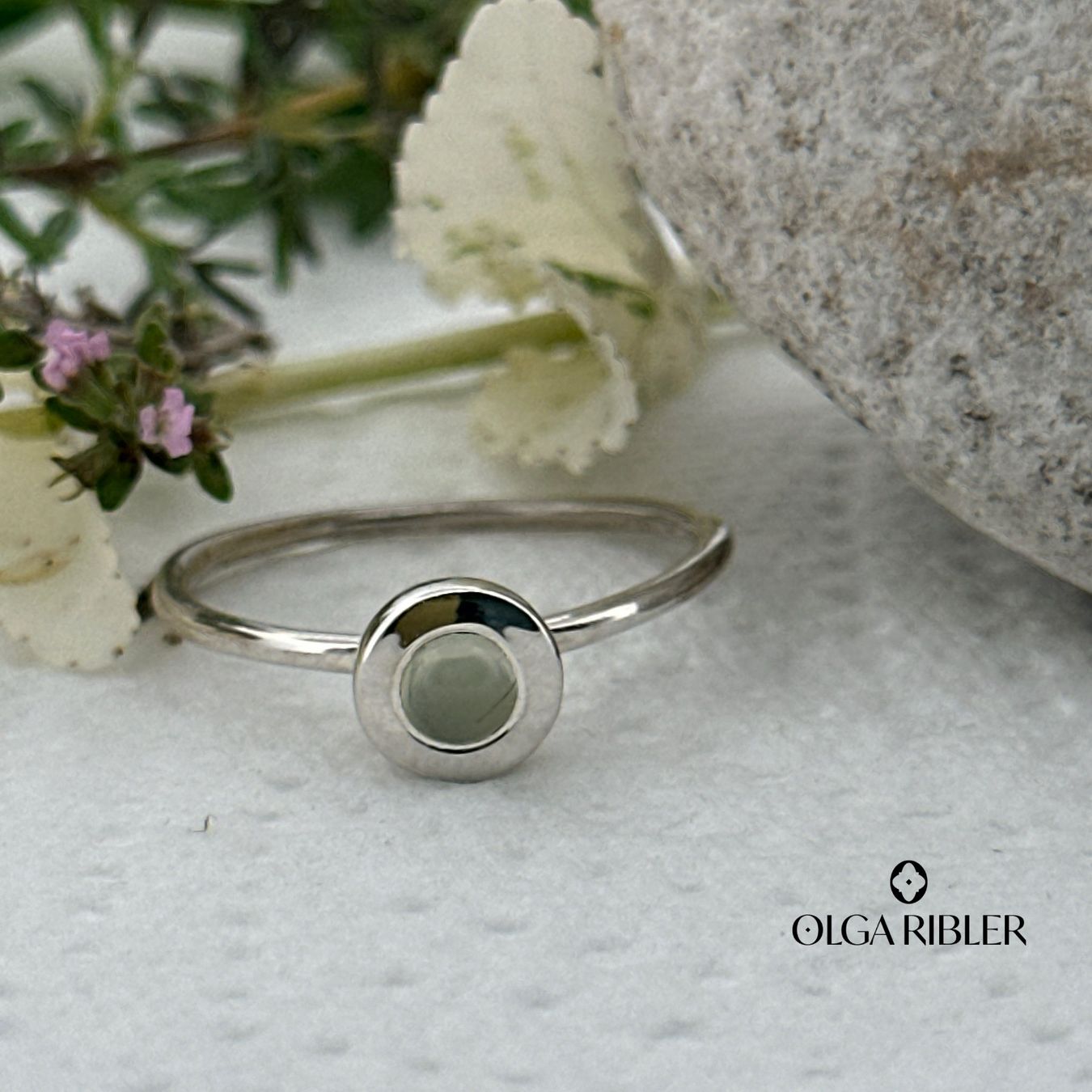 Olga Ribler Anelli: Prehnit Silber Ring 925 Grösse 58 – Nuovo (secondo la descrizione) da Luzern venduto da Schmuckoutlet 2