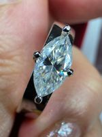 Bague argent avec diamant de moissanite de 1 ct certifié GRA