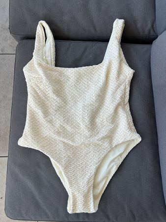 (New) Monday swimwear white crochet one piece